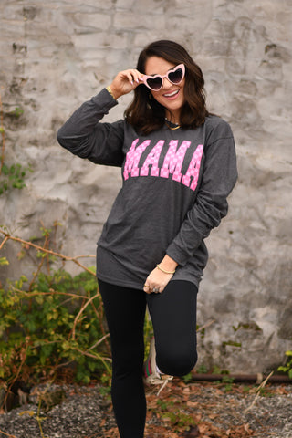 RTS Neon Checkered MAMA Long Sleeve Tee