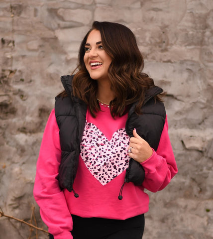 *SALE* RTS Black Cropped Puffer Vest