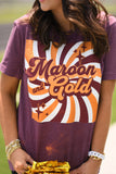 Maroon and Gold Retro Tee