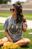Game Day Smiley Faux Glitter Tee