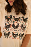 Floral Chickens Tee