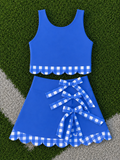 Custom Gingham Girls Two Piece Skirt Sets *Pre Order* *7 COLORS AVAILABLE*