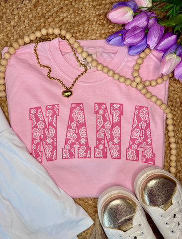 Pink Floral Nana Tee
