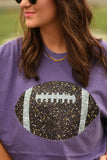 Grape Faux Glitter Football Tee