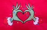 Grinch Heart Hands Embroidered Mommy & Me Sweatshirts