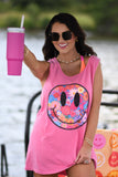 Neon Floral Smiley Tank/Tee