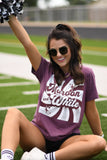 Maroon and White Retro Tee