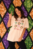 Happy Mardi Gras King Cake Tee/Long Sleeve Tee