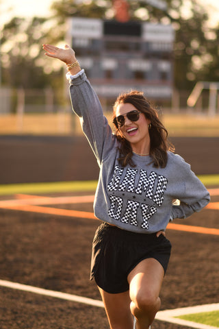 RTS Gray Checkered Game Day Sweatshirt