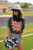 Orange Game Day Checkered Stars Tee