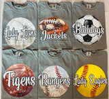 Custom Faux Glitter Softball Tee