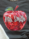 Custom Teacher Disco Apple Tee