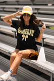 Gold Game Day Gingham Bow Tee