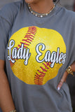 Custom Faux Glitter Softball Tee