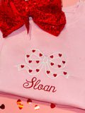 Custom Embroidered Girls Bow Sweatshirt