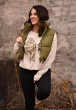 *SALE* RTS Army Green Cropped Puffer Vest