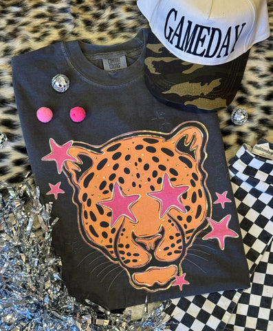 Jaguars Pink Star Mascot Tee
