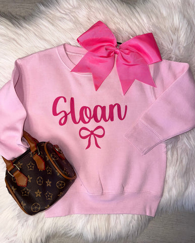 Custom Name Bow Sweatshirt