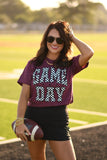 RTS Maroon Checkered Game Day Tee