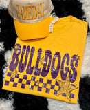Checkered Faux Glitter Stars School Spirit Custom Tee