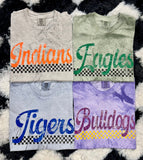 Custom Distressed Checkered Colorblast Tee