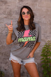 Mama Checkered Lightning Bolt Tee/Long Sleeve