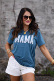 Mama Polka Dots V Neck Tee