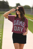 *SALE* RTS Maroon Checkered Game Day Tee