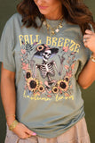 Fall Breeze And Autumn Leaves Skelly Tee