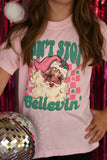 Don’t Stop Believin’ Santa Mommy & Me Tee