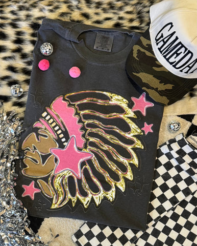 Indians Pink Star Mascot Tee