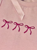 Pink Bows Embroidered Sweatshirt