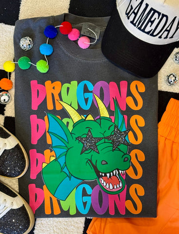Dragons Neon Mascot Tee