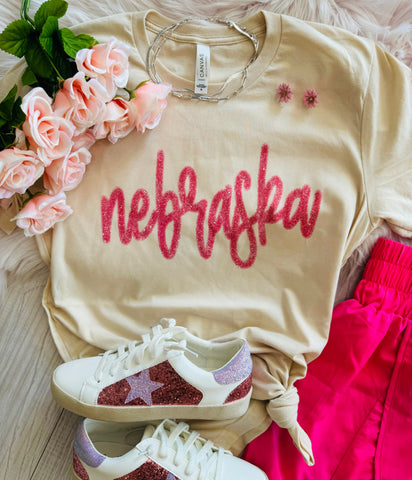 Nebraska Faux Tinsel Tee