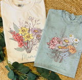 Custom Birth Flowers Bouquet Tee