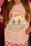 Merry Christmas Retro Santa Checkered Tee/ Long Sleeve