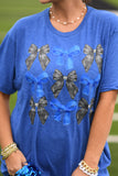 Blue And Black Bows Tee