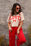 RTS Distressed Love Bow Tee