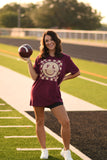 FL Gold And Maroon Checkered Smiley Tee