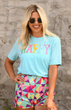 Happy Faux Patch Tee