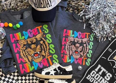 Wildcats Neon Mascot Sweatshirt