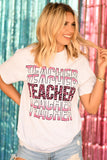 Teacher Pink Leopard Tee